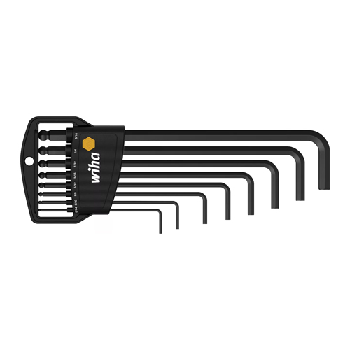 L-Key Set in Classic Holder Ball End Hex Inch Designs Black Oxide Finish 8-Pcs - 01420