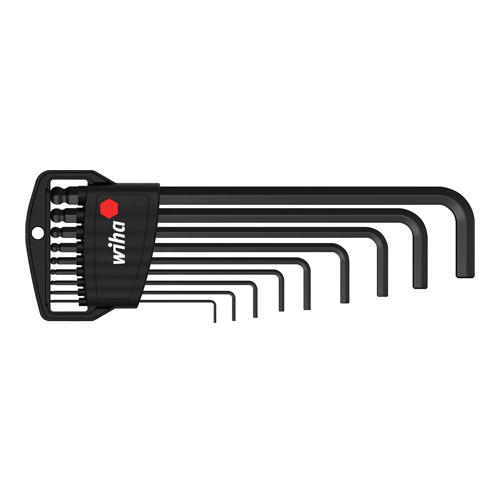 L-Key Set in Classic Holder Ball End Hex Black Oxide Finish 9-Pcs - 03879