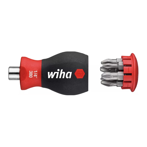 Stubby Magnetic Screwdriver Set with Bit Magazine Short (Pozidriv Phillips) 6 Bits 1/4″ - 33741