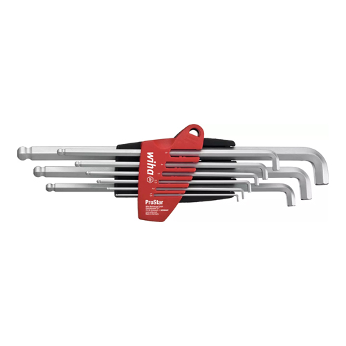 L-Key Set in ProStar Holder Ball End Short Shaft Hex Chrome-Plated 10-Pcs - 35480