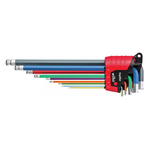 L-Key Set in ErgoStar Holder Ball End Hex MagicRing® Colour-Coded Luminous 10-Pcs - 41979